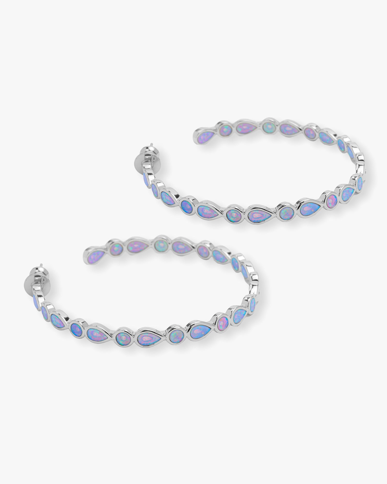 Isla Hoops 2" - Silver|Blue Opal