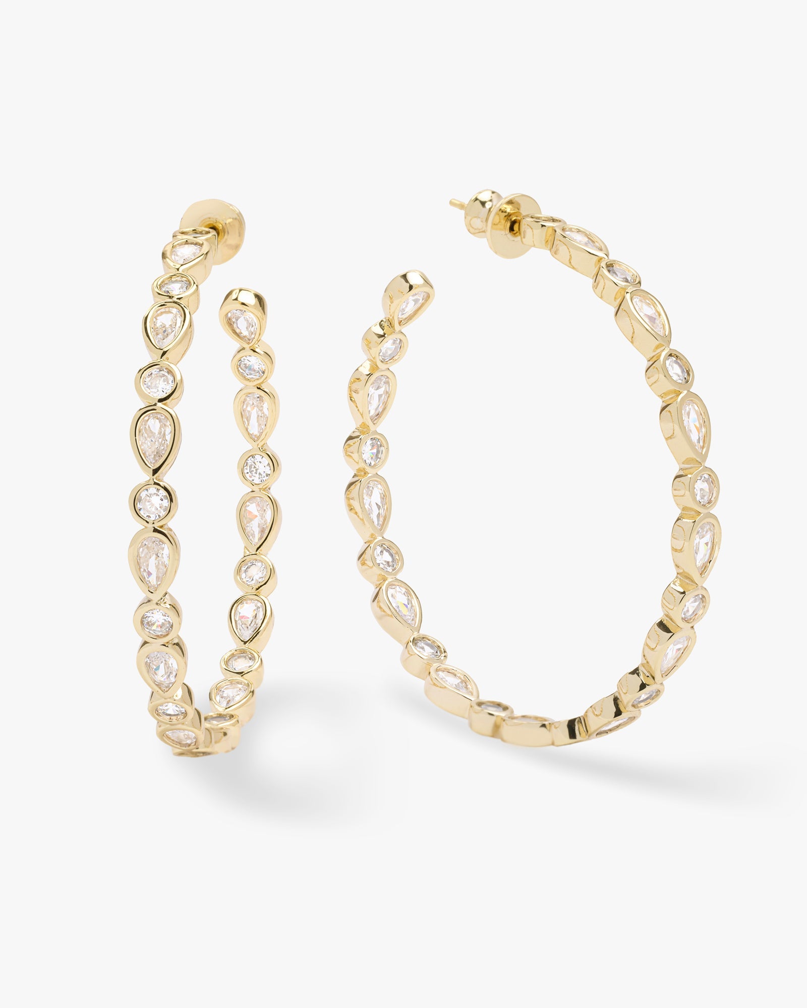 Isla Hoops 2" - Gold|White Diamondettes