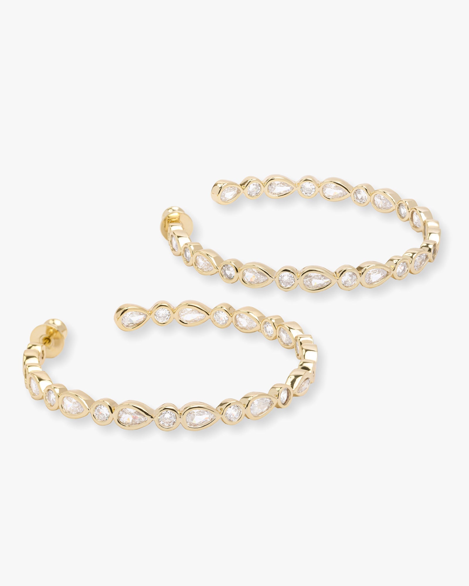 Isla Hoops 2" - Gold|White Diamondettes