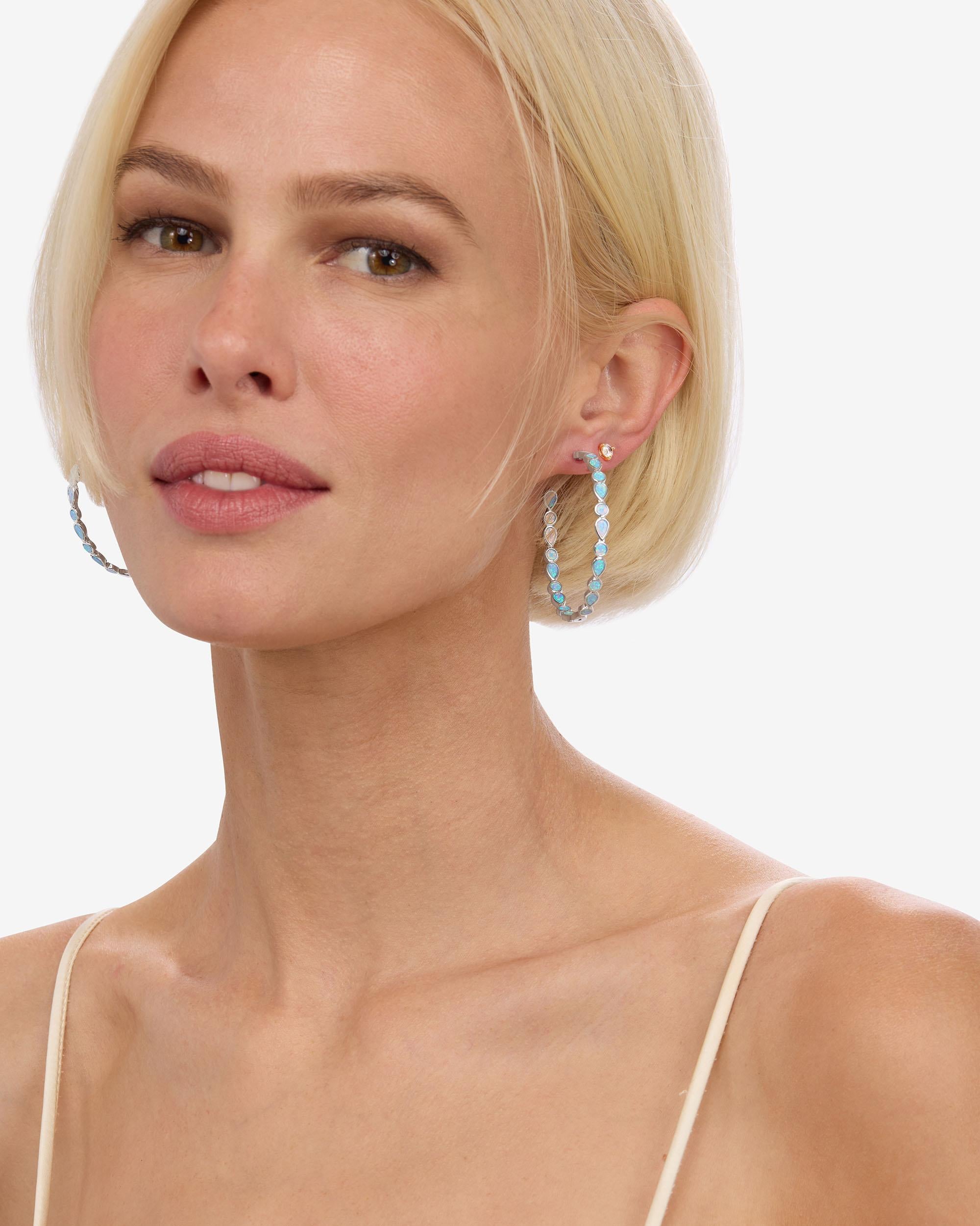 Isla Hoops 2" - Silver|Blue Opal