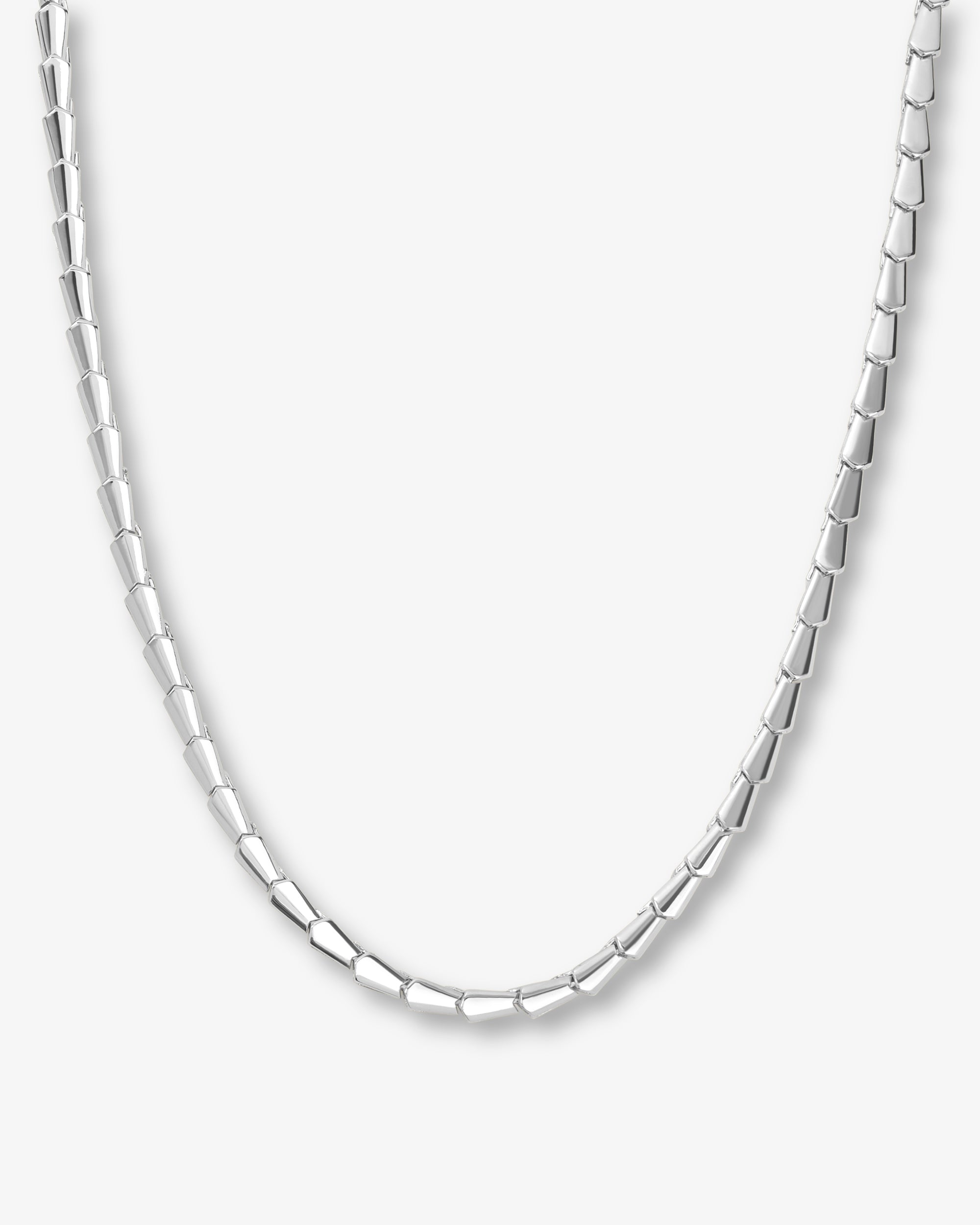 Serpent Collar Necklace 15" - Silver