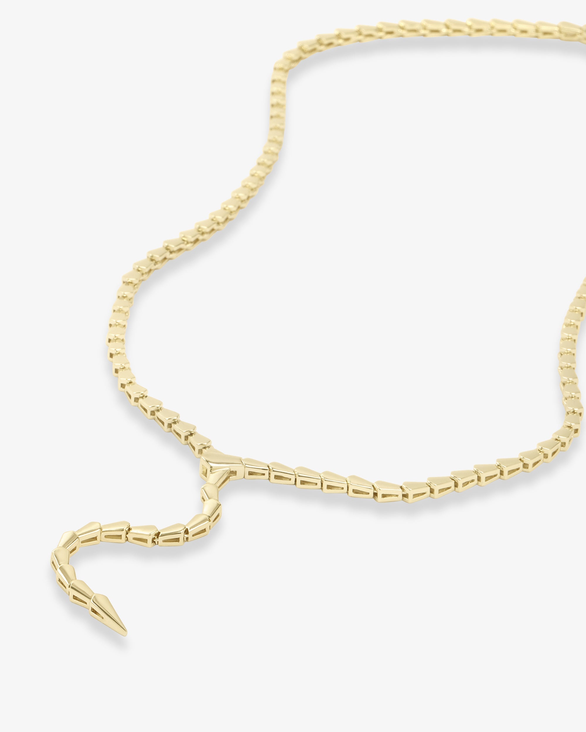 Serpent Lariat Necklace - Gold