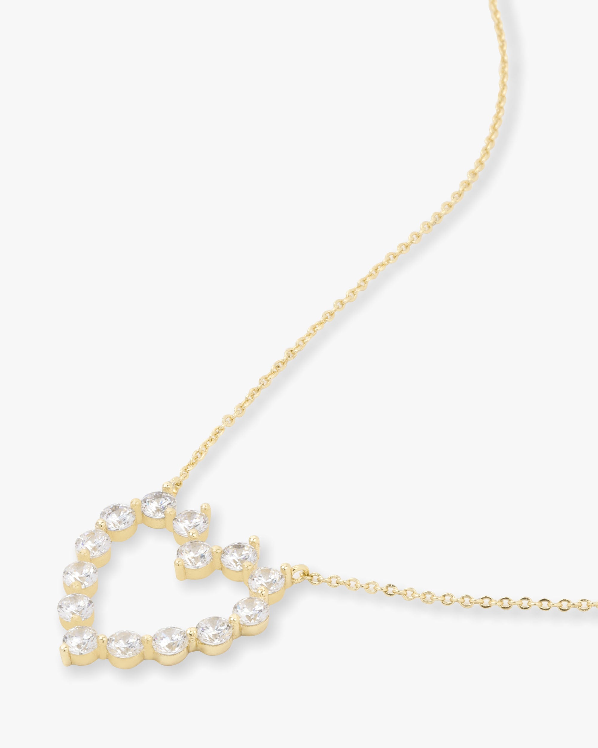 She's an Icon Baby Heart Necklace - Gold|White Diamondettes