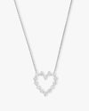 She's an Icon Baby Heart Necklace - Silver|White Diamondettes