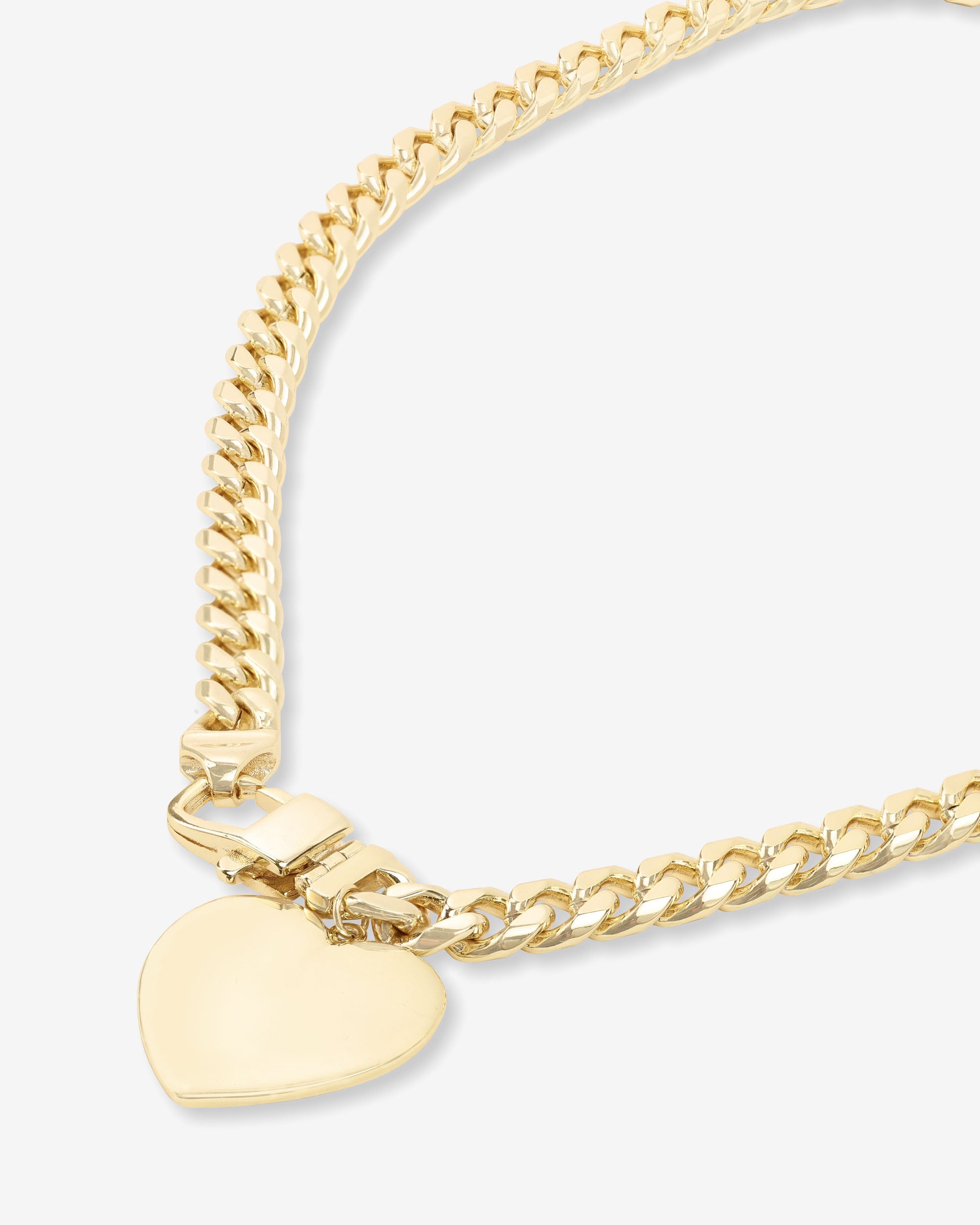 Julian XL Heart Cuban Chain Necklace 16" - Gold