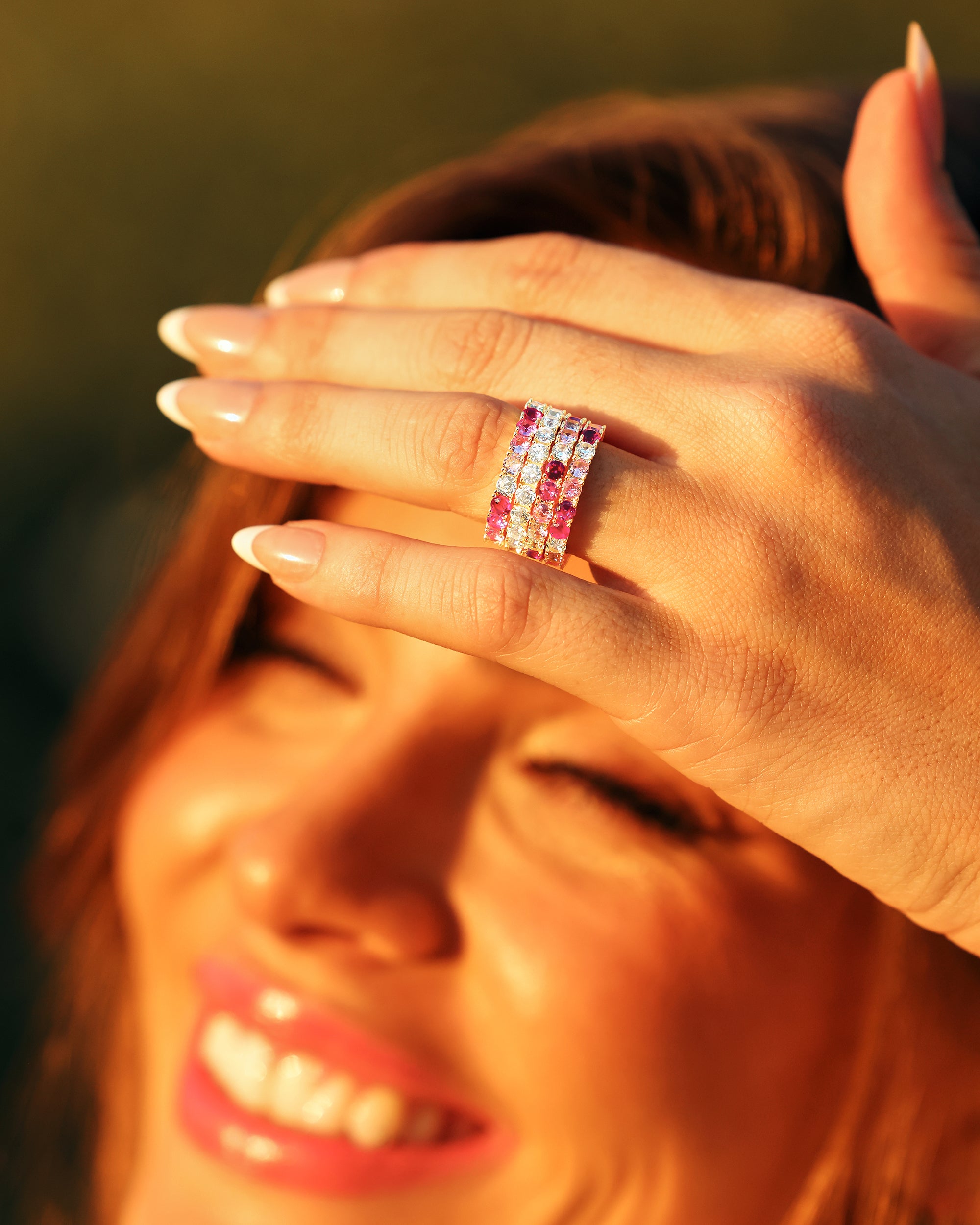 Heiress Ombré Ring - Silver|Pink Sapphire Ombré