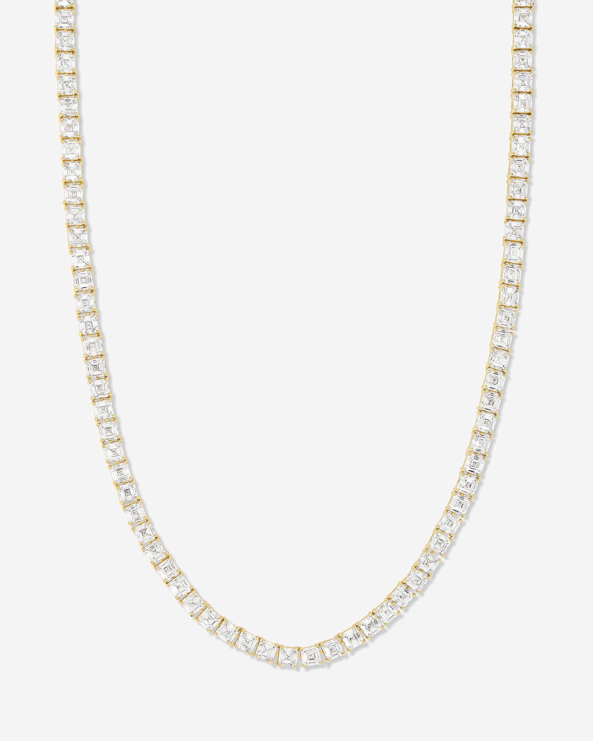 Lil Queen's Tennis Necklace 16" - Gold|White Diamondettes