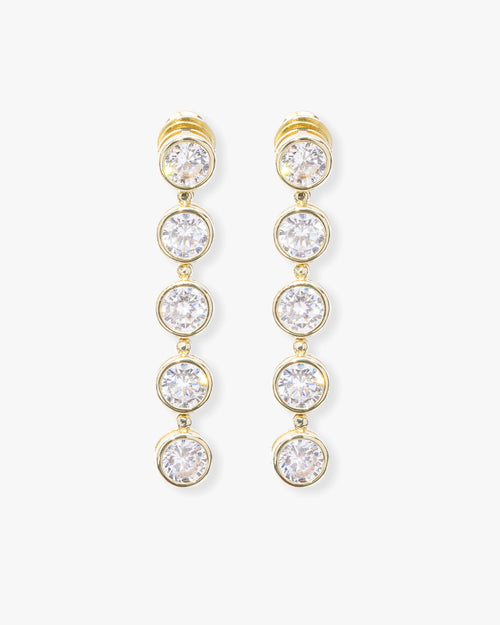 Mama Baroness Earrings - Gold|White Diamondettes