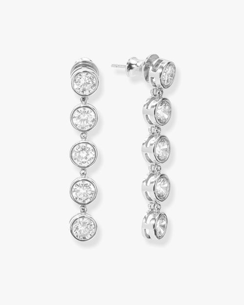 Mama Baroness Earrings - Silver|White Diamondettes