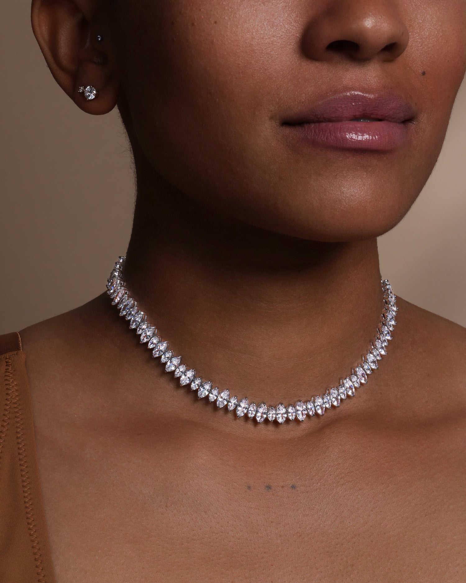 "She's So Fine" Choker - Silver|White Diamondettes