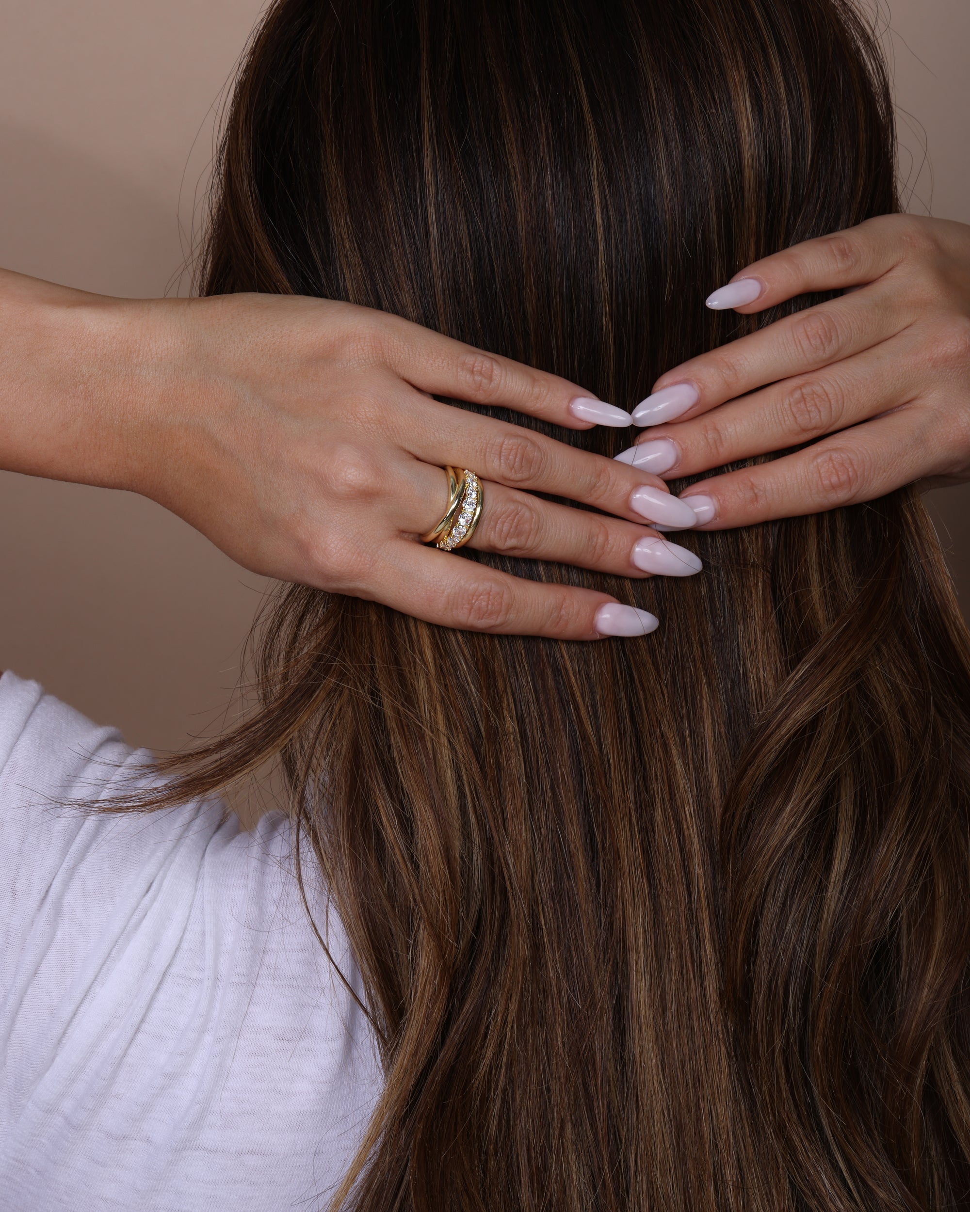 "Oh She Fancy" Stacked Diamond Ring - Silver|White Diamondettes