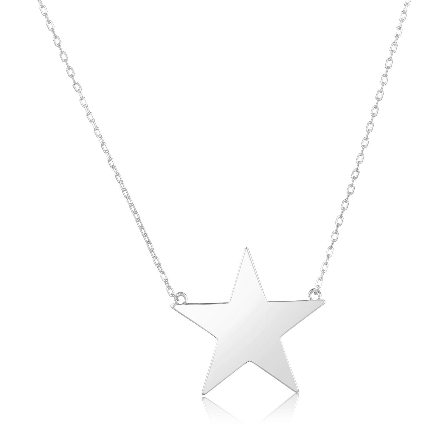 "You Are My Big Star" Necklace - Silver|White Diamondettes