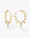 Mama Gabriella Pavé Spiked Hoops - Gold|White Diamondettes