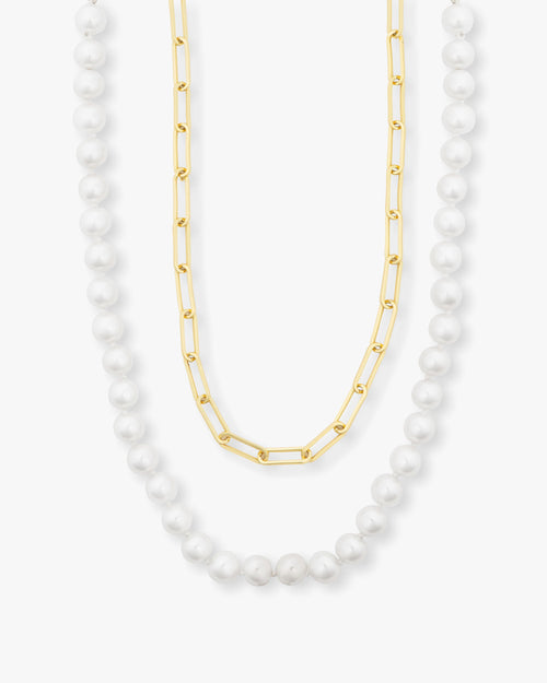 Samantha Half Chain Pearl Necklace 30