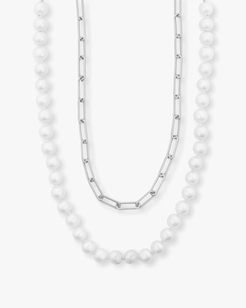 Samantha Half Chain Pearl Necklace 30