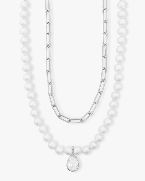 Samantha Half Chain Pearl Necklace 30