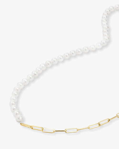 Samantha Half Chain Pearl Necklace 30