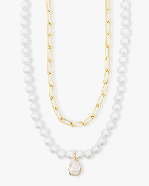 Samantha Half Chain Pearl Necklace 30