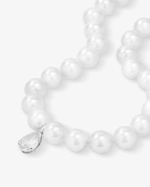 Perfect Pearl Teardrop Necklace - Silver