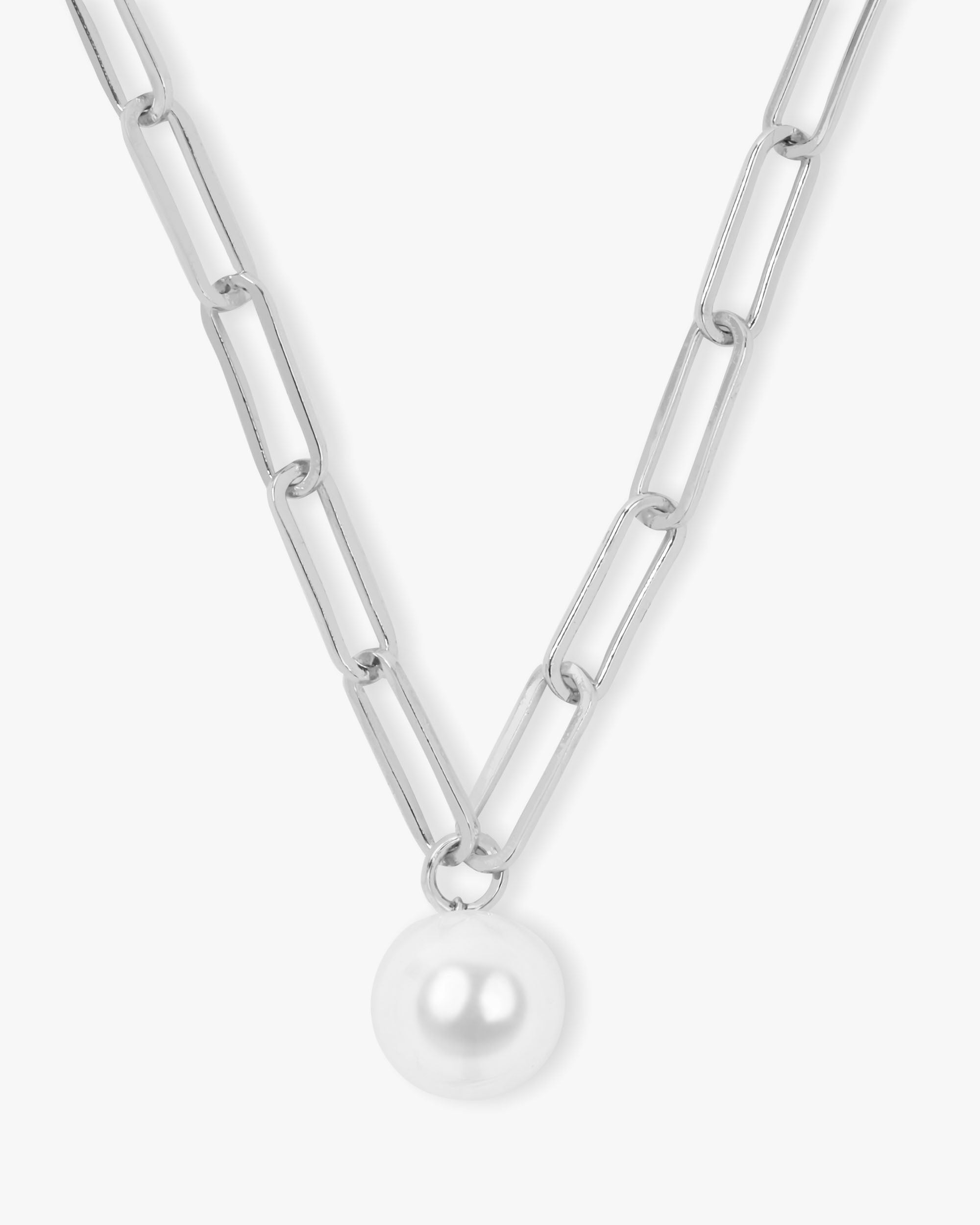 Samantha Pearl Necklace - Silver