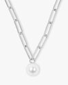 Samantha Pearl Necklace - Silver