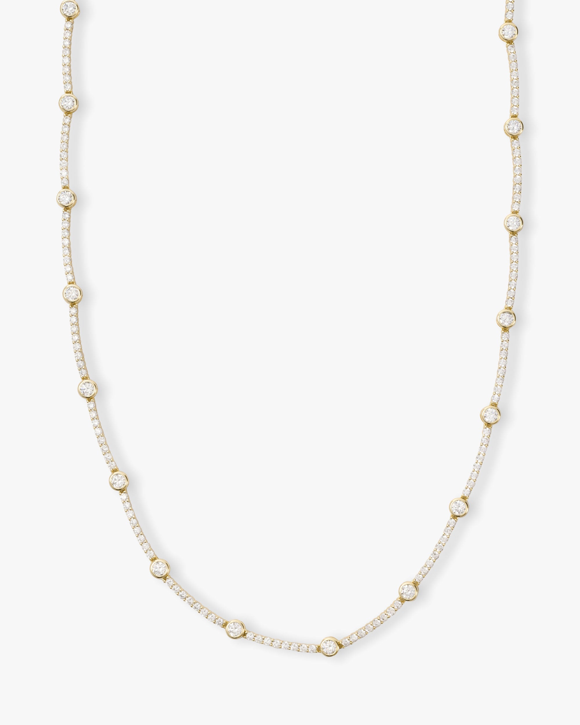 She's an Icon Station Necklace 18" - Gold|White Diamondettes