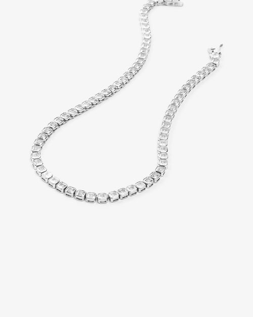 Baby Duchess Tennis Necklace - Silver|White Diamondettes