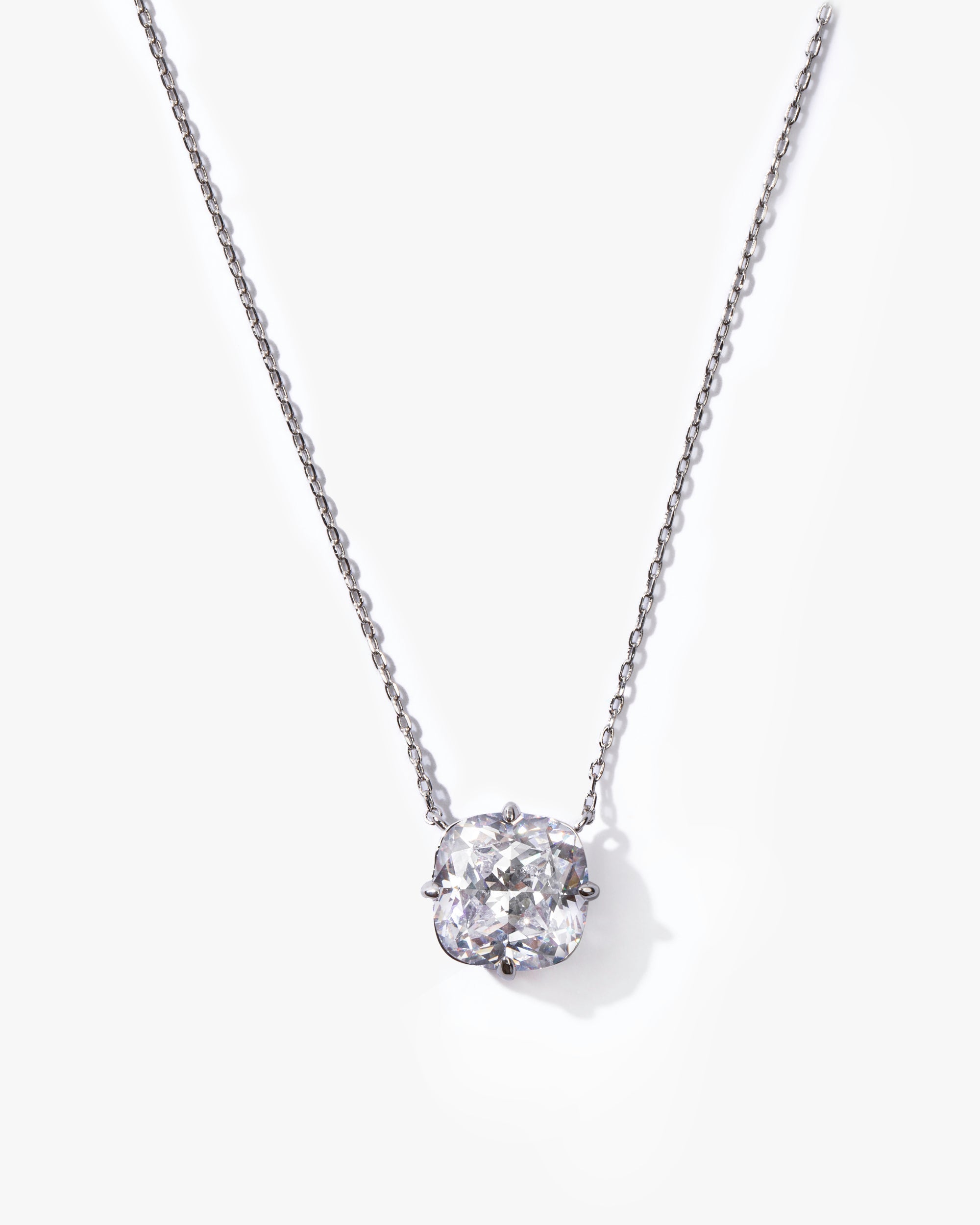 Grand Empress Necklace - Silver|White Diamondettes