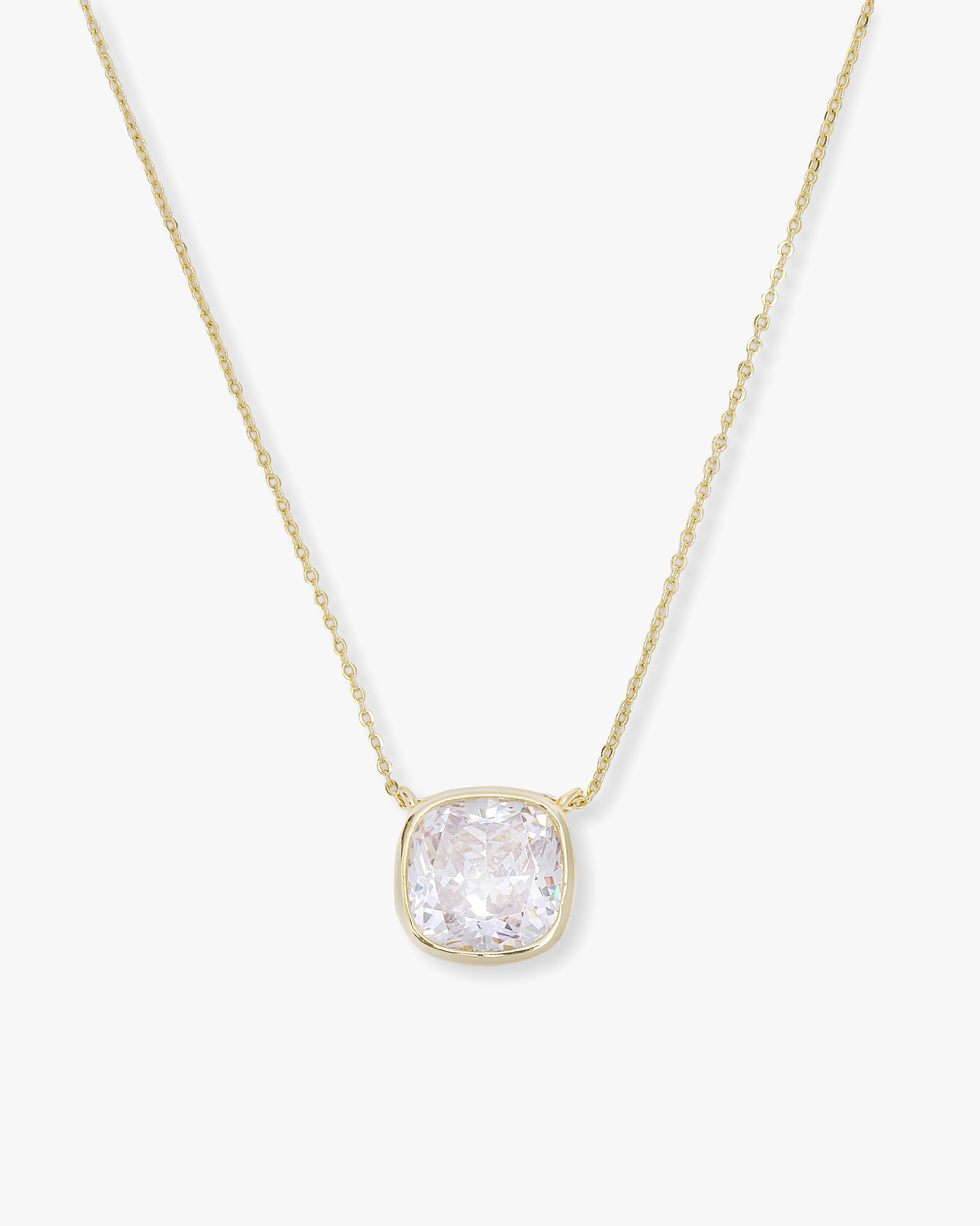 Duchess Pendant Necklace - Gold|White Diamondettes