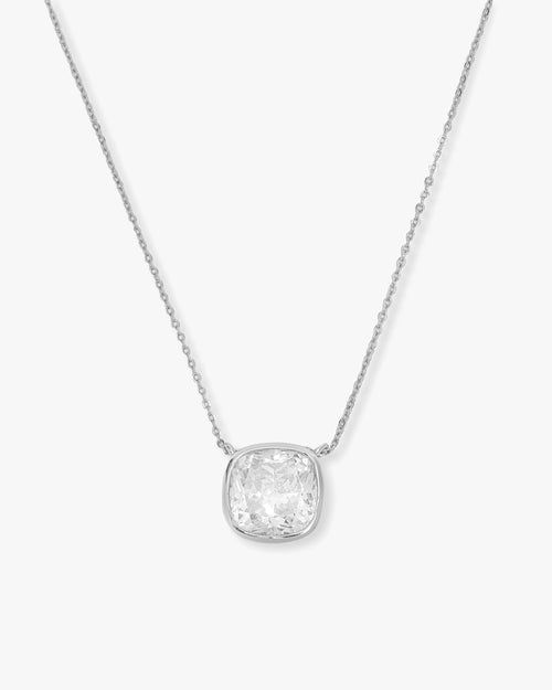 Duchess Pendant Necklace - Silver|White Diamondettes