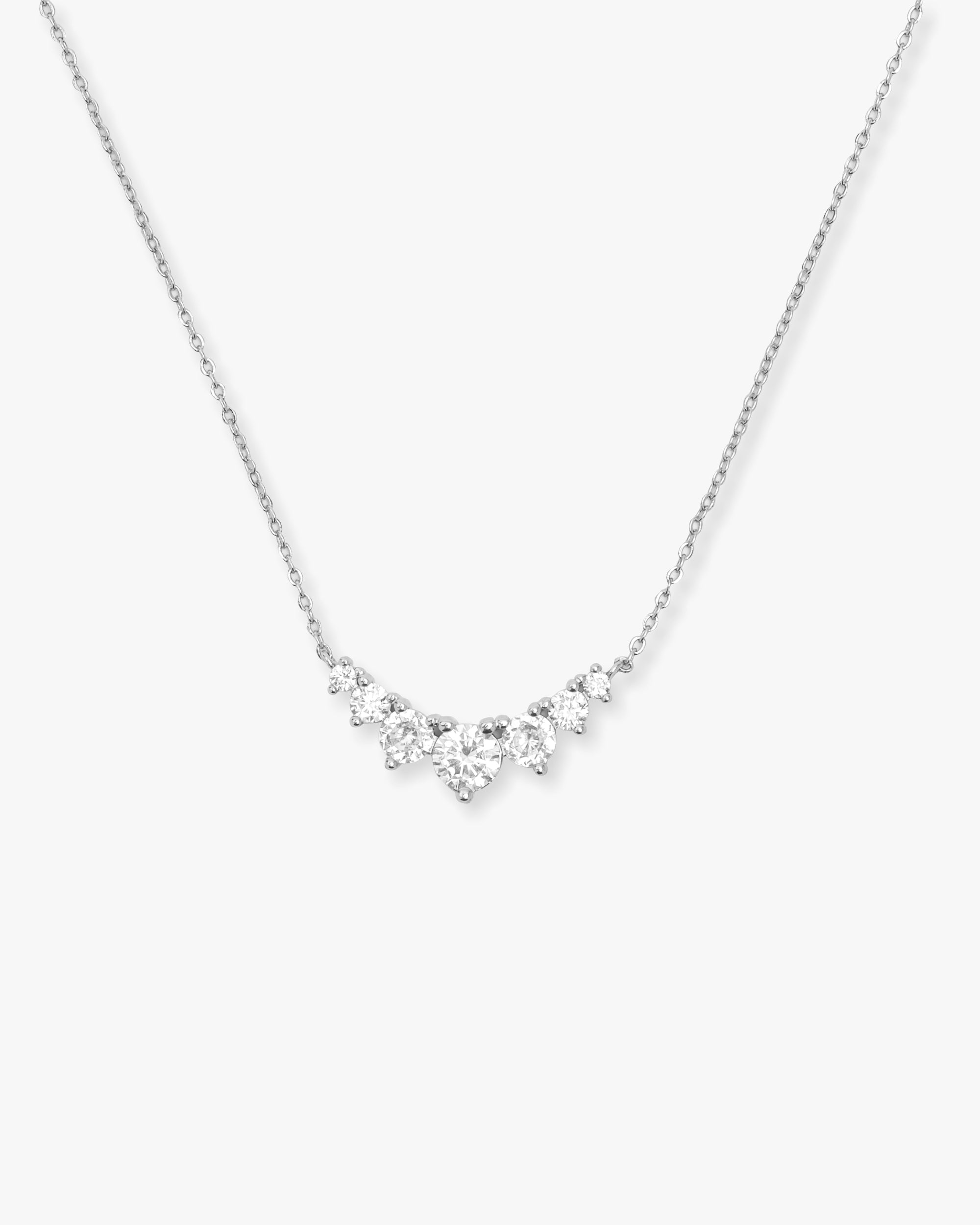 Not Your Basic Multi Stone Pendant Necklace - Silver