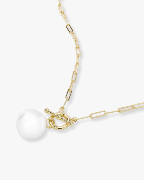 Life's A Ball Pearl Pendant Necklace - Gold