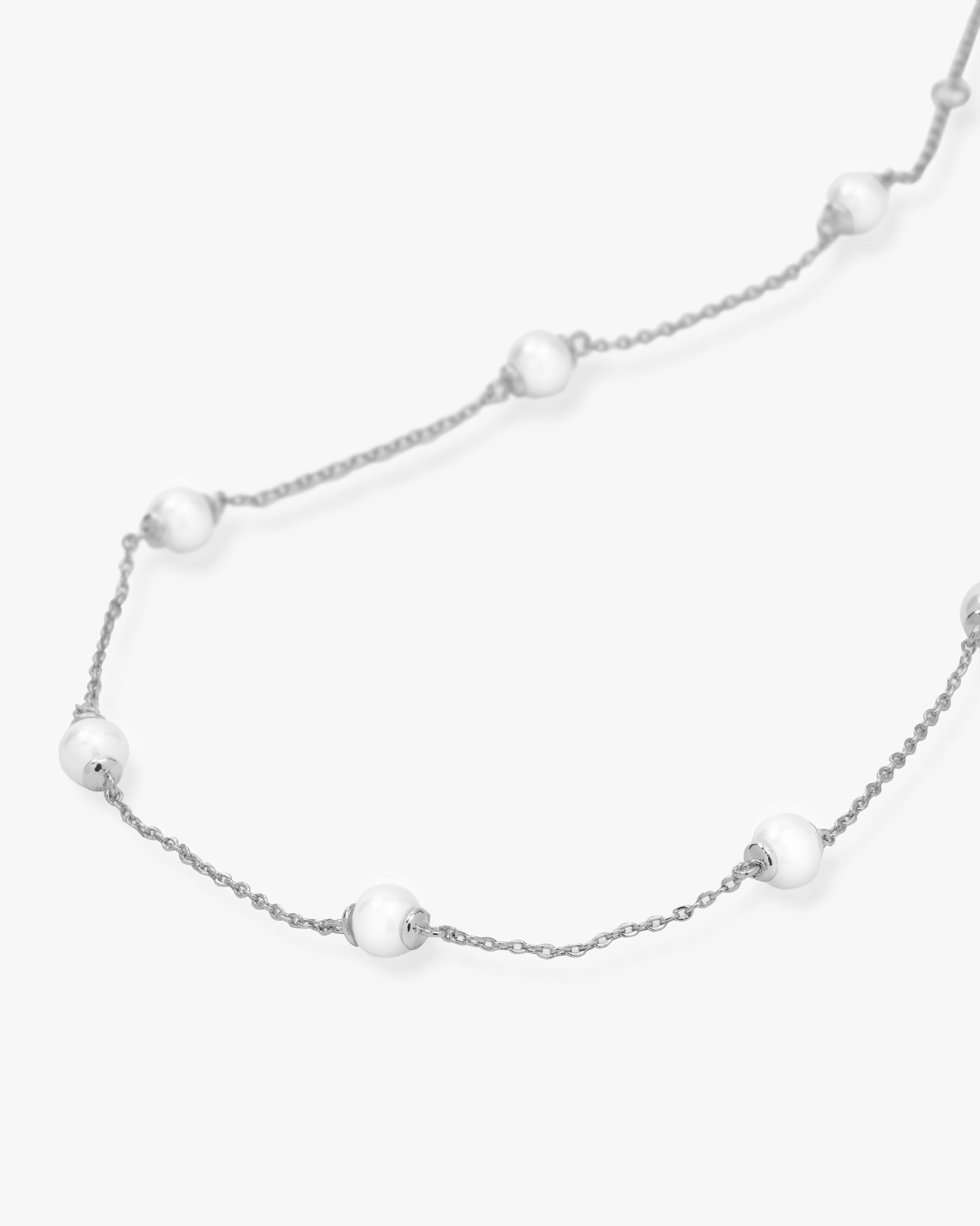 Perfect Pearl Infinity Necklace - Silver