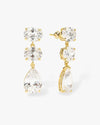 Hello Gorgeous Drop Earrings - Gold|White Diamondettes