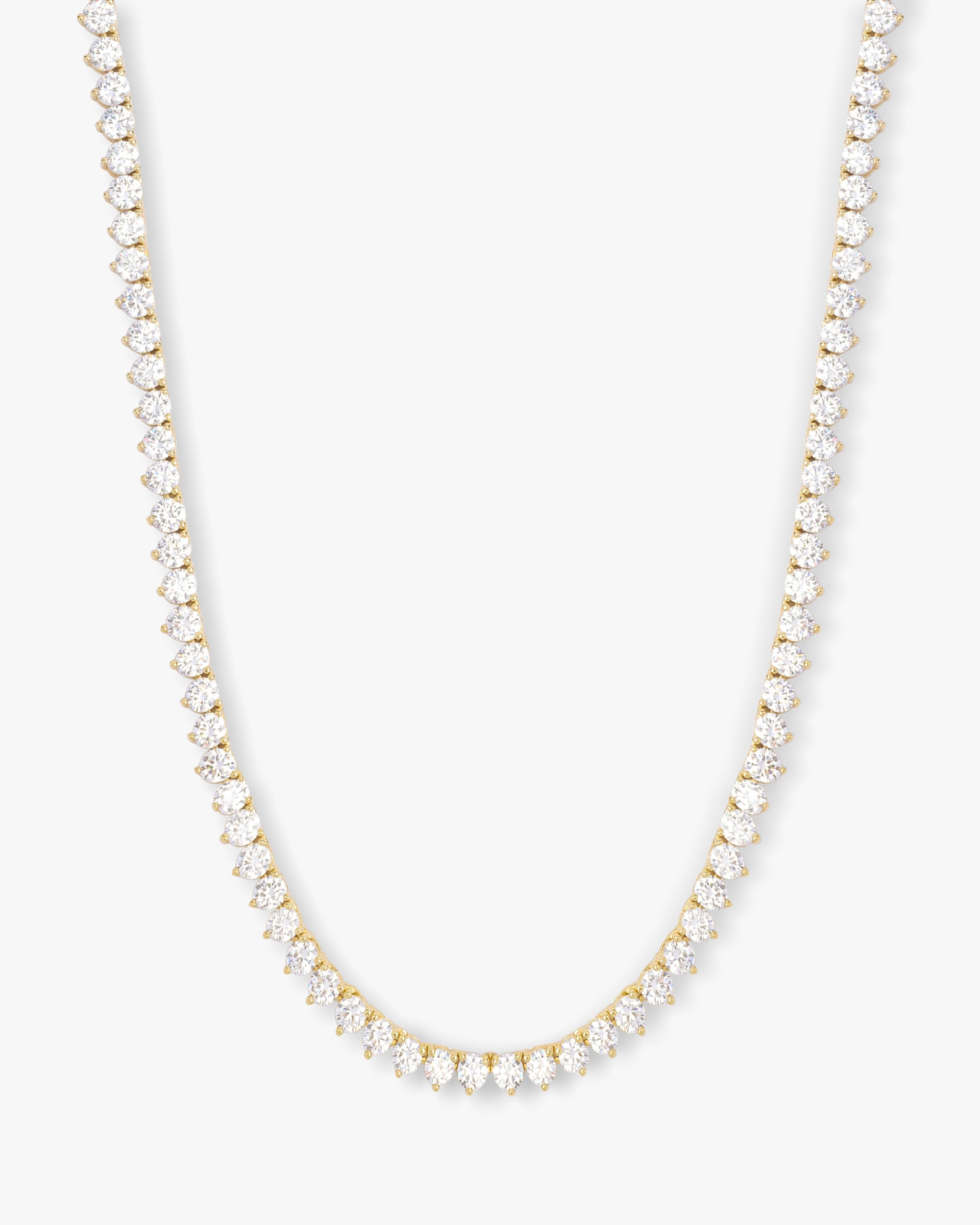 Mama Not Your Basic Tennis Necklace 16" - Gold|White Diamondettes