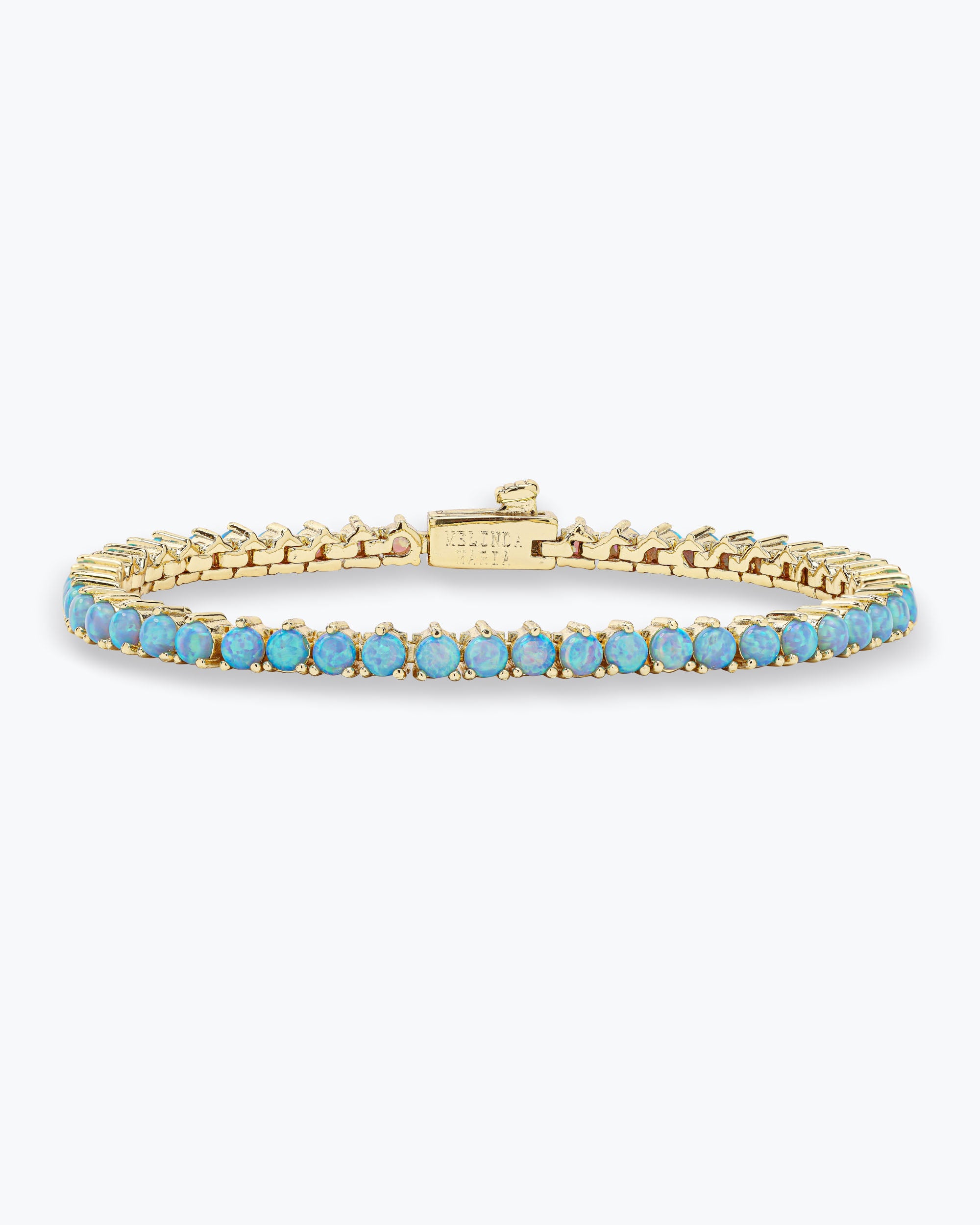 Not Your Basic Tennis Bracelet - Gold|Blue Opal