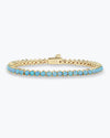 Not Your Basic Tennis Bracelet - Gold|Blue Opal