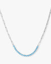 Not Your Basic Samantha Tennis Necklace - Silver|Blue Opal