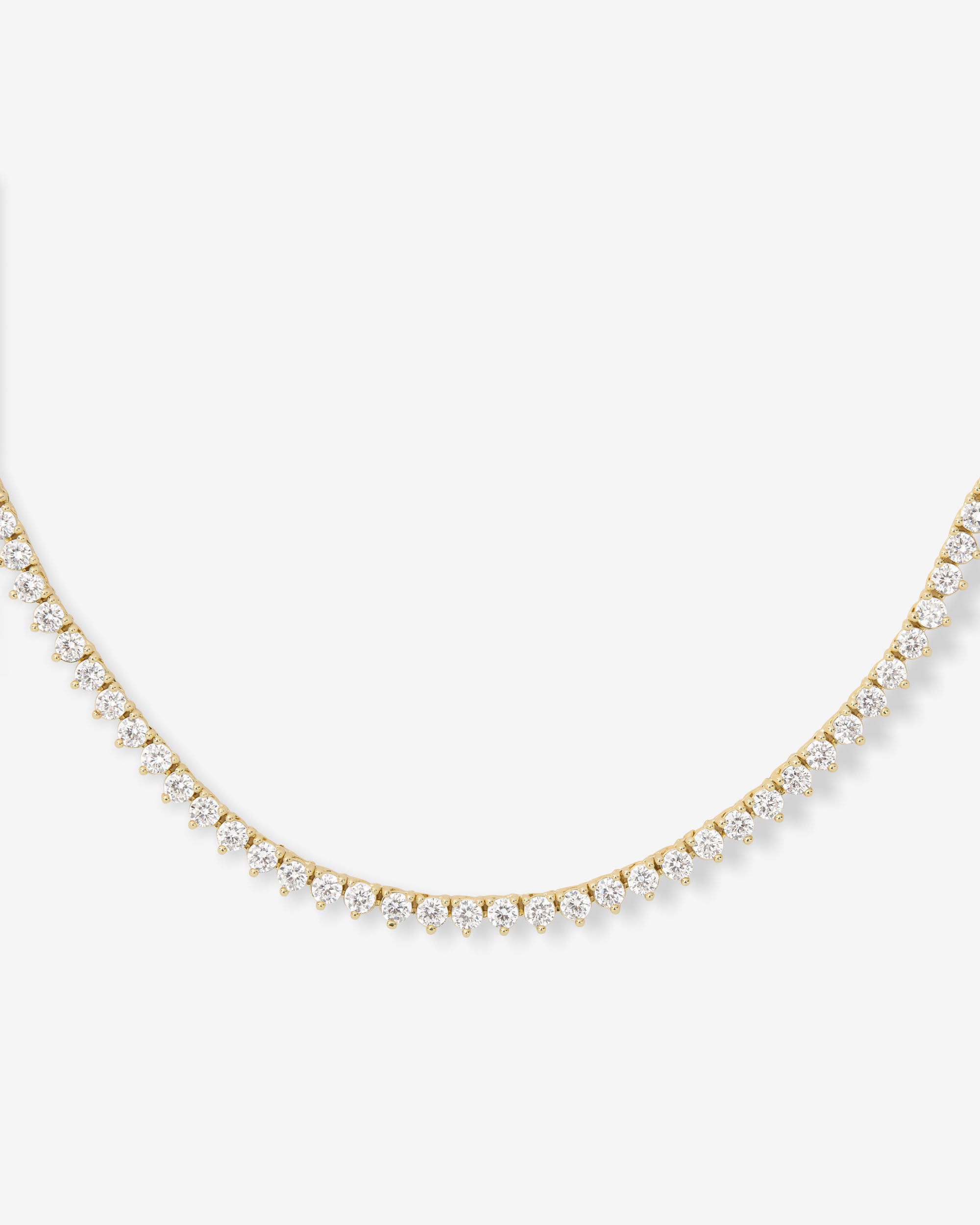 Not Your Basic Tennis Choker - Gold|White Diamondettes