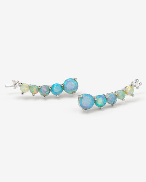 Not Your Basic Ombré Ear Crawler - Silver|Blue Opal Ombré