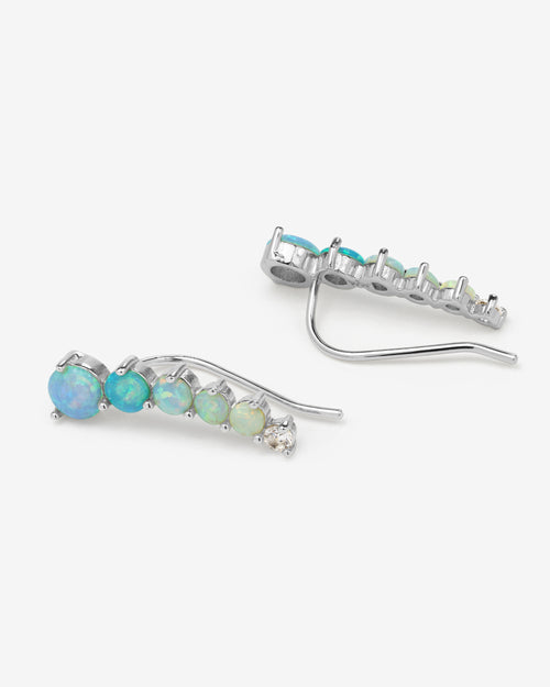 Not Your Basic Ombré Ear Crawler - Silver|Blue Opal Ombré