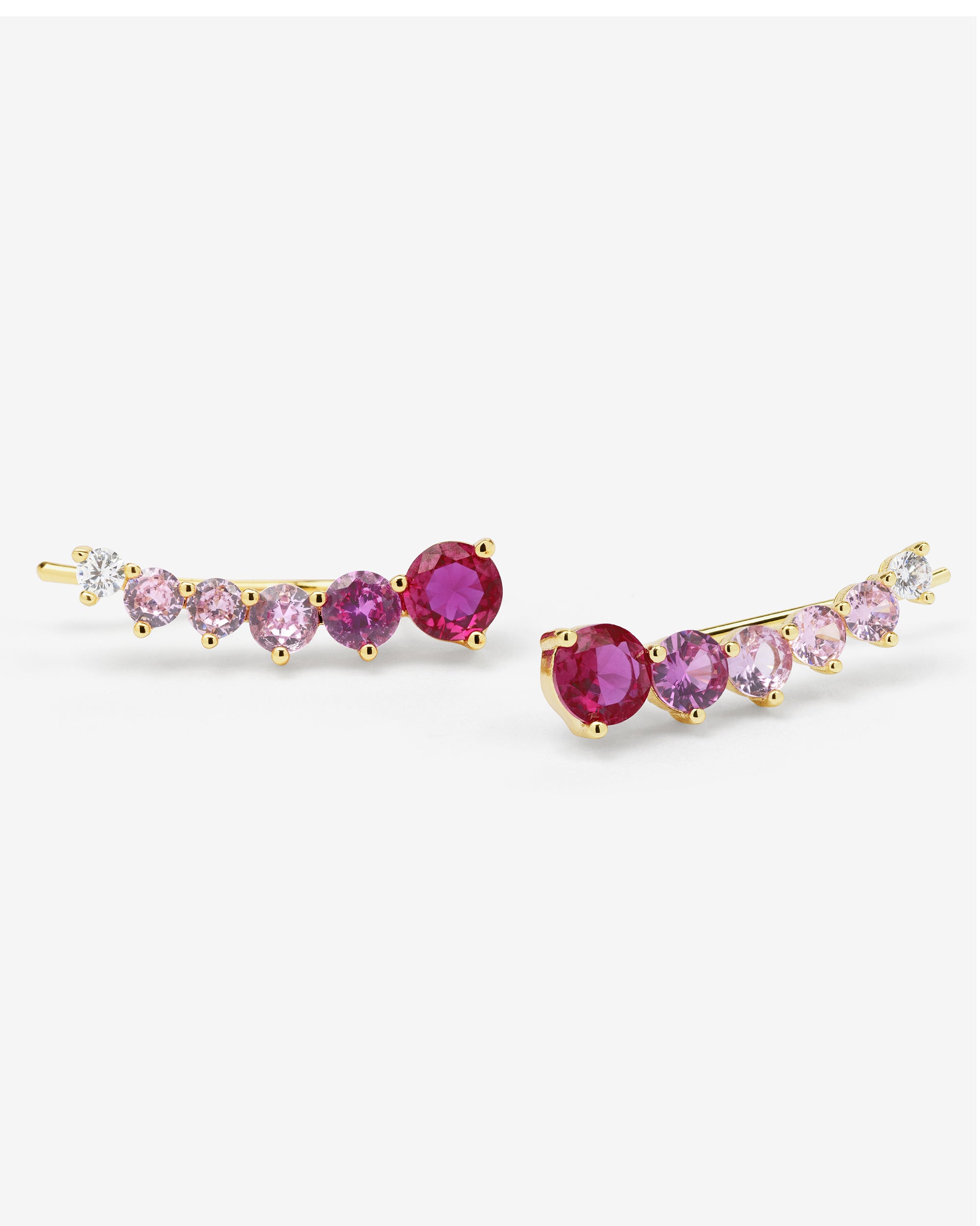 Not Your Basic Ombré Ear Crawler - Gold|Pink Sapphire Ombré