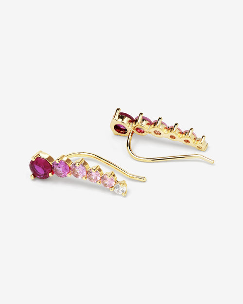 Not Your Basic Ombré Ear Crawler - Gold|Pink Sapphire Ombré