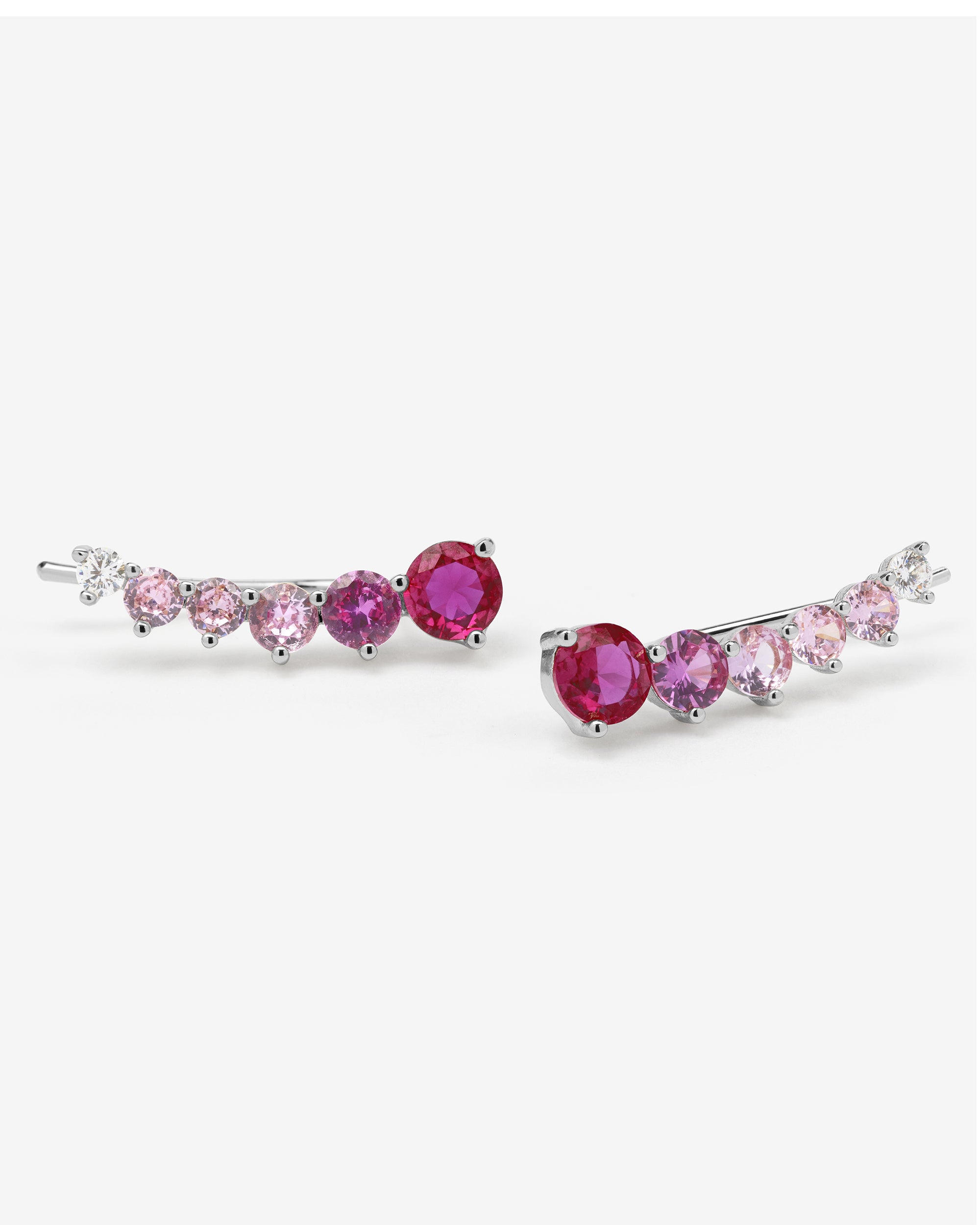 Not Your Basic Ombré Ear Crawler - Silver|Pink Sapphire Ombré