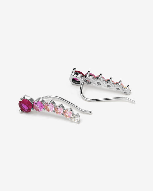 Not Your Basic Ombré Ear Crawler - Silver|Pink Sapphire Ombré