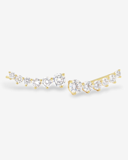 Not Your Basic Ear Crawler - Gold|White Diamondettes