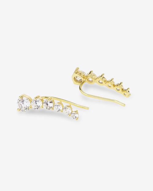 Not Your Basic Ear Crawler - Gold|White Diamondettes