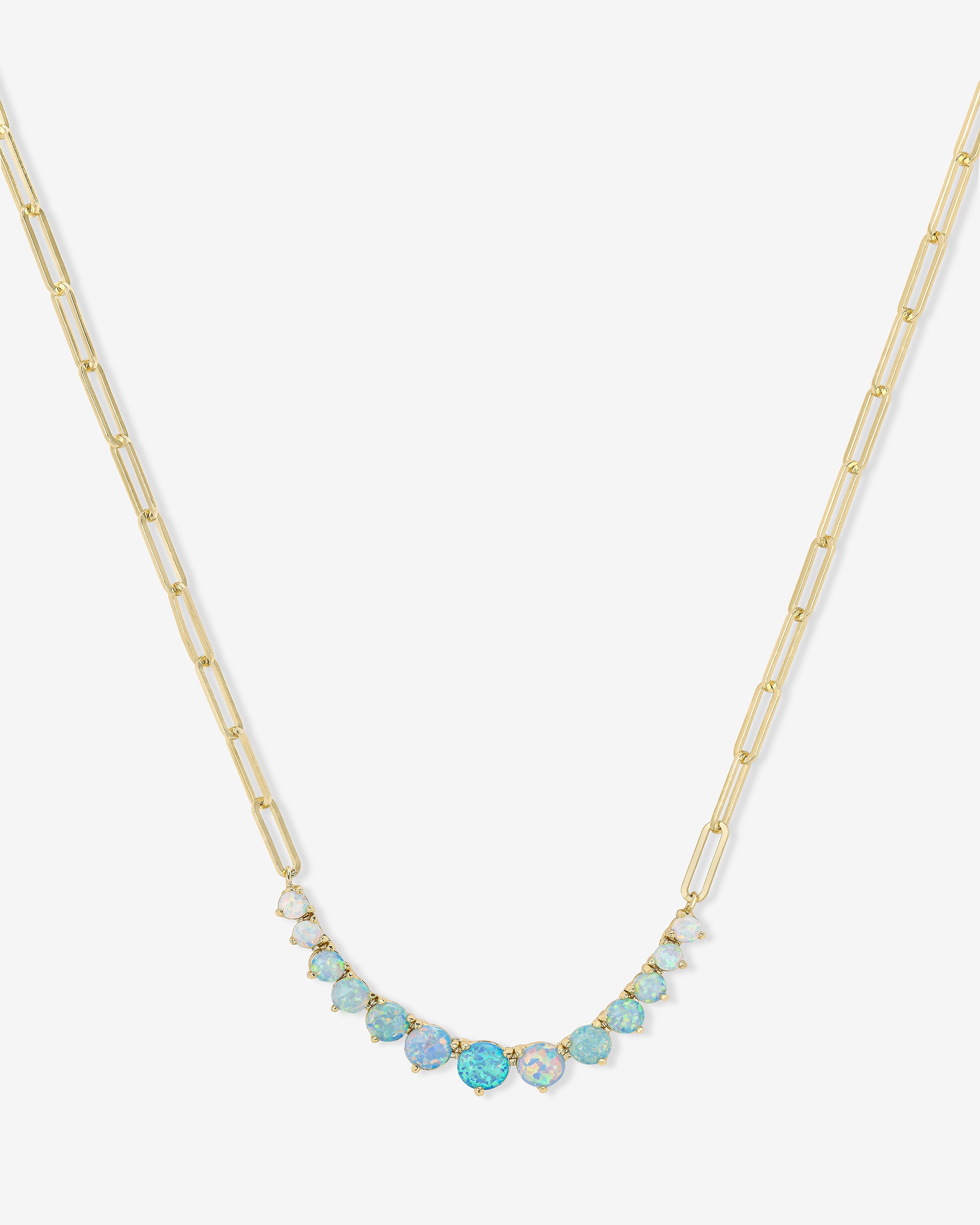 Not Your Basic Graduated Ombré Samantha Tennis Necklace - Gold|Blue Opal Ombré