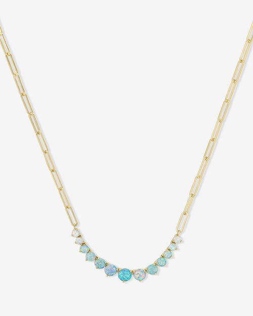 Not Your Basic Graduated Ombré Samantha Tennis Necklace - Gold|Blue Opal Ombré