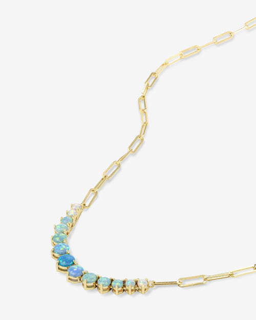 Not Your Basic Graduated Ombré Samantha Tennis Necklace - Gold|Blue Opal Ombré